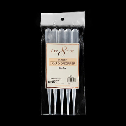 Cre8tion Plastic Liquid Dropper, 3ml (Pk: 5pcs/bag)