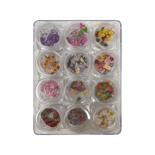 Airtouch Nail Art Paper, Flower Collection Set #03, 12 jars/box