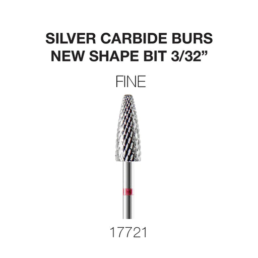 Cre8tion Silver Carbide Burs - New Shape Bit - FINE 3/32