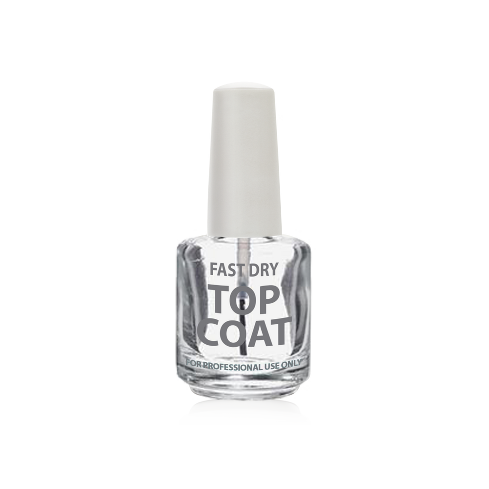 Cre8tion Empty Glass CLEAR Bottle 0.5oz, Fast Dry Top Coat (Pk: 360 pcs/case)