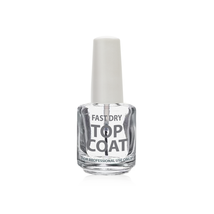 Cre8tion Empty Glass CLEAR Bottle 0.5oz, Fast Dry Top Coat (Pk: 360 pcs/case)