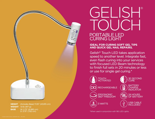 Gelish Touch Portable LED Curing Light (Packing: 20pcs/case)