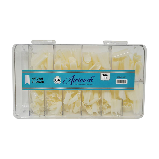 Airtouch Nail Tips Box, 04, NATURAL - STRAIGHT, 10 sizes (From #00 To #09), 500pcs/box, 15202 (Packing: 100 boxes/case) OK1114VD