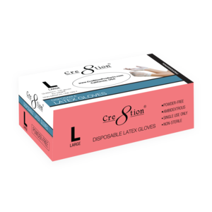 Cre8tion Gloves Powder-Free (Made in Malaysia), Size L, CASE (Pk: 100 pcs/box, 10 boxes/case)