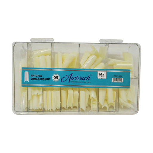 Airtouch Nail Tips Box, 05, NATURAL - LONG STRAIGHT, 10 sizes/box, 55 pcs/size, 550pcs/box, 15204 (Packing: 100 boxes/case) OK1114VD