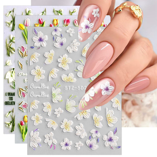 Airtouch Nail Art Paper, Spring Flower Collection Set #09, 12 jars/box