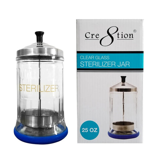 Cre8tion Disinfectant - Clear Glass Sterilizer Jar 25oz (Pk: 12 pcs/case)