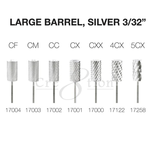 Cre8tion Silver Large Barel 3/32'', CXF, 17723 (PK: 50pcs/box)