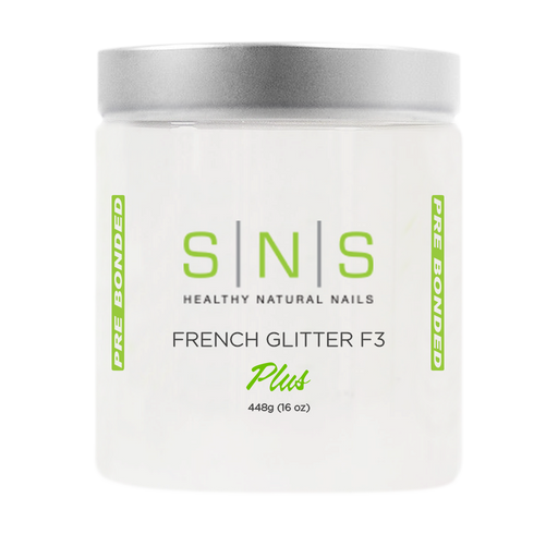 SNS Dipping Powder, 03, WHITE GLITTER F3, 16oz