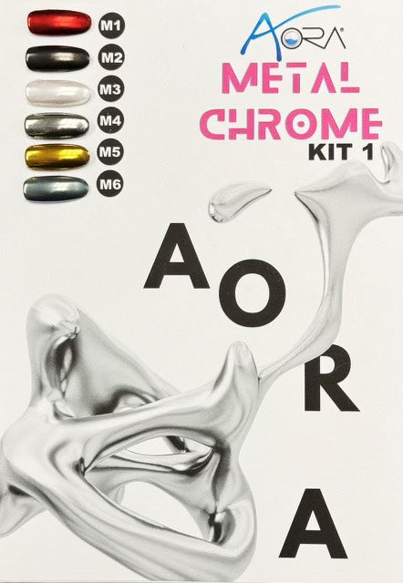 Aora Metal Chrome Powder, Kit 1 (M01 - M06), 1g (PK: 30pcs/case)