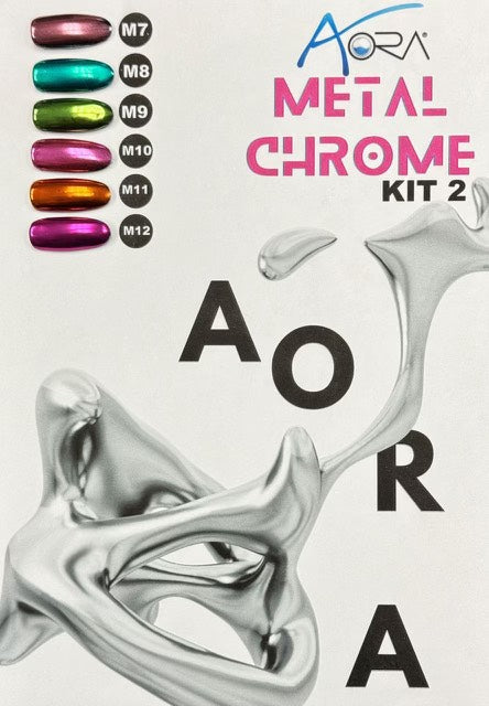 Aora Metal Chrome Powder, Kit 2 (M07 - M12), 1g (PK: 30pcs/case)