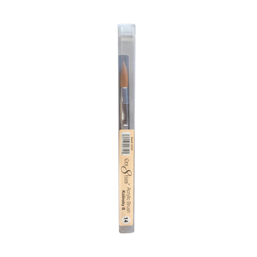 Cre8tion Kolinsky Acrylic Brush B, Size #14, 12137 (Packing: 150 pcs/box, 4 boxes/case)
