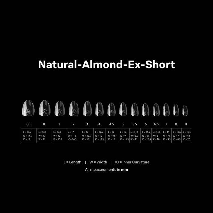 Apres Gel-X Extension, Natural Almond Extra Short, Box of Tips, N-AXS, 53771 (PK: 600pcs/ box)
