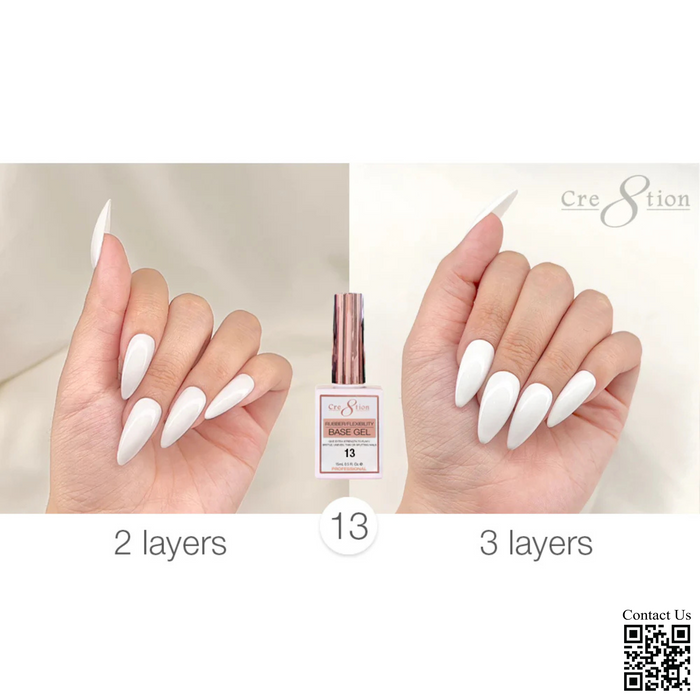 Cre8tion 0.5oz Gel - Rubbers/ Flexibility Base (18 Colors) Collection 000