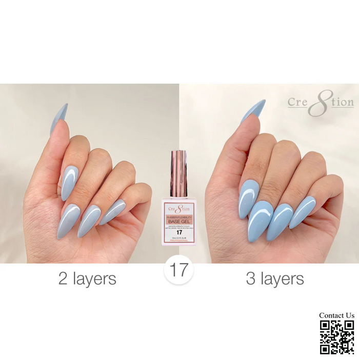 Cre8tion 0.5oz Gel - Rubbers/ Flexibility Base (18 Colors) Collection 000