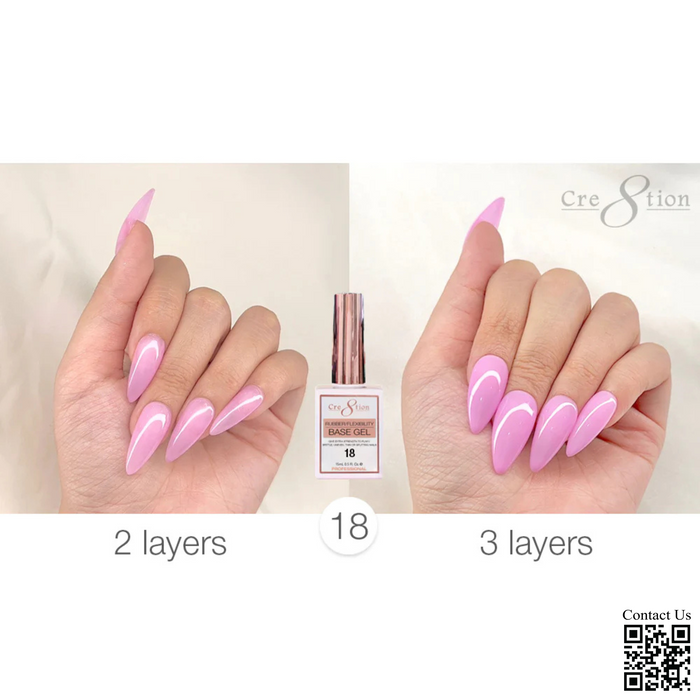 Cre8tion 0.5oz Gel - Rubbers/ Flexibility Base (18 Colors) Collection 000