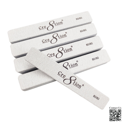 Cre8tion Premium Nail File JUMBO Zebra, Grit 80/100, CASE (Pk: 50 pcs/pack, 30 packs/case)