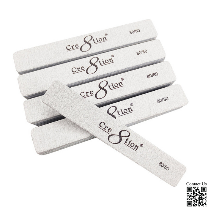 Cre8tion Premium Nail File JUMBO Zebra, Grit 80/80, CASE (Pk: 50 pcs/pack, 30 packs/case)