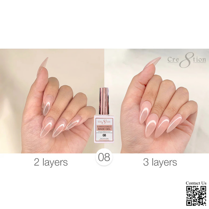 Cre8tion 0.5oz Gel - Rubbers/ Flexibility Base (18 Colors) Collection 000