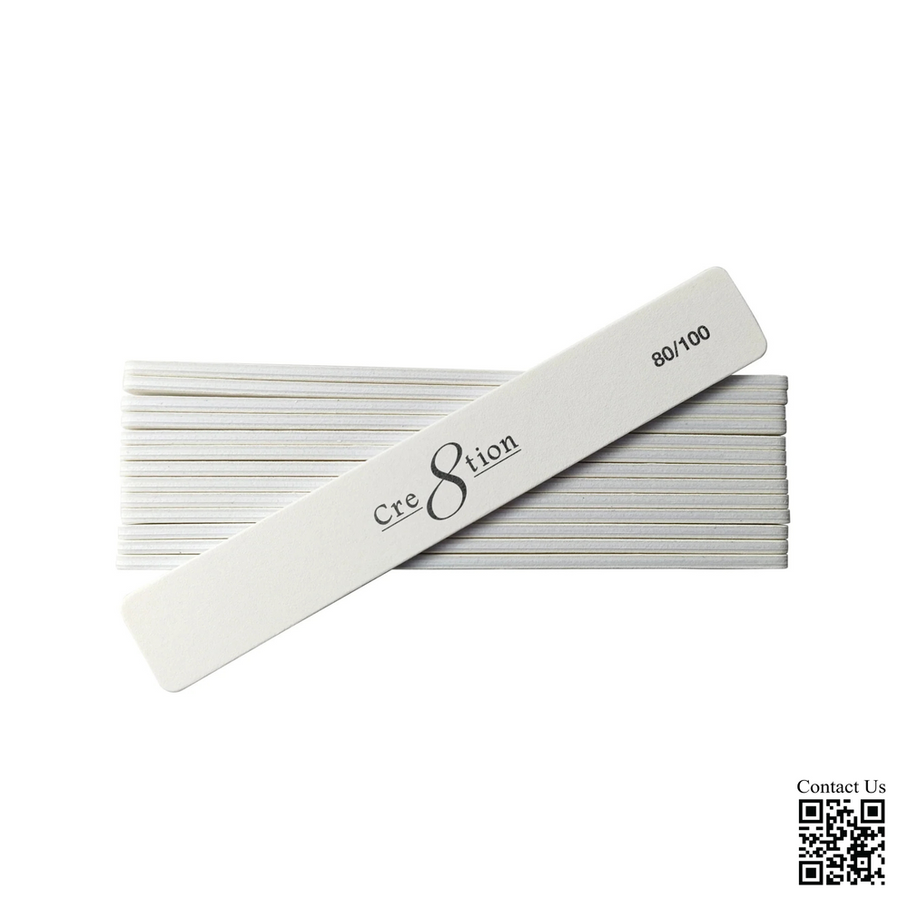 Cre8tion Premium Nail File JUMBO Zebra, Grit 80/80, CASE (Pk: 50 pcs/pack, 30 packs/case)