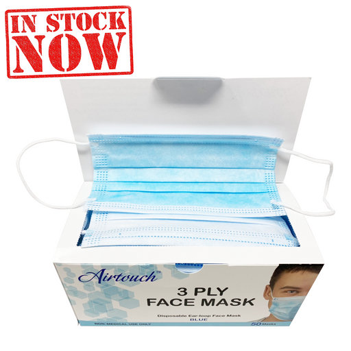 Airtouch Disposable 3 Ply Face Mask, Blue, CASE (Packing. 50 pcs/box, 40 boxes/case)