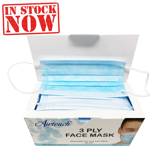 Airtouch Disposable 3 Ply Face Mask, Blue, BOX, 10198 (PK: 50 pcs/case, 40 boxes/case)