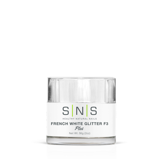 SNS Dipping Powder, 03, FRENCH WHITE GLITTER F3, 2oz (Packing: 70 pcs/case)