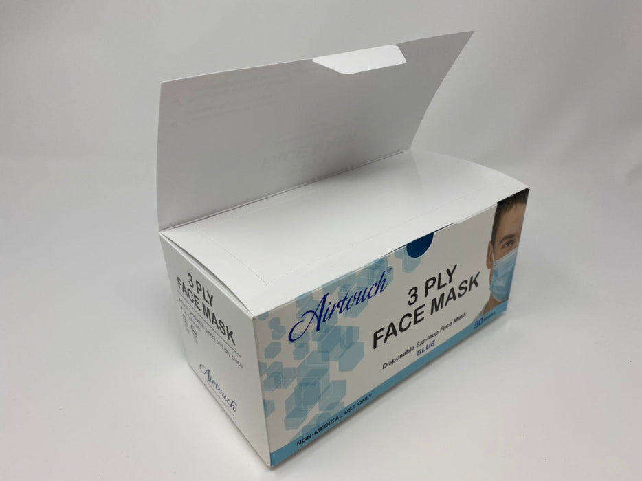 Airtouch Disposable 3 Ply Face Mask, Blue, CASE (Packing. 50 pcs/box, 40 boxes/case)