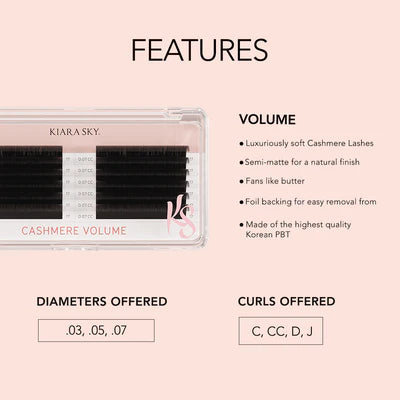 Kiara Sky Volume Cashmere Lashes – 0.07mm D Curl