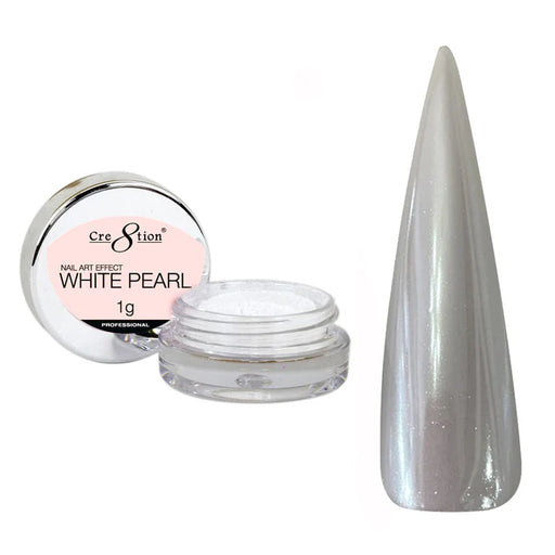 Cre8tion Nail Art 1g - White Pearl Effect (Pk: 6 jars/pack)
