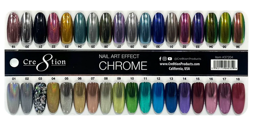Cre8tion 1g Chrome Nail Art Effect, Sample tips 000
