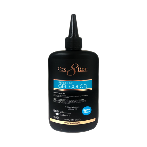 Cre8tion Super Black Gel Refill, 8oz, 0916-1819  (Pk: 72 pcs/case)