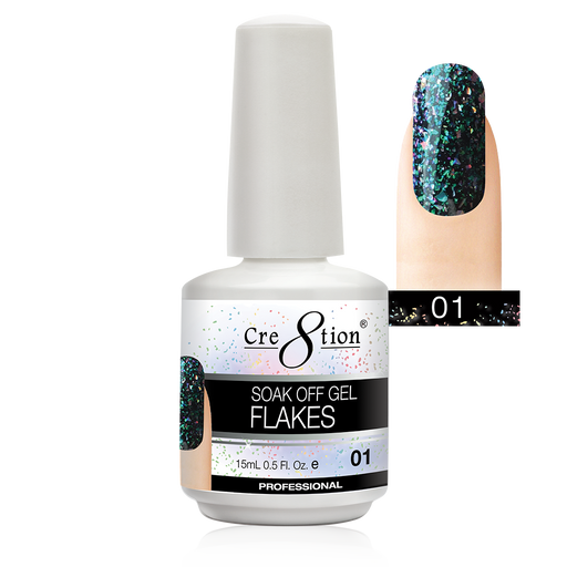 Cre8tion Flakes Gel Polish, 0.5oz, Color list in the note, 000