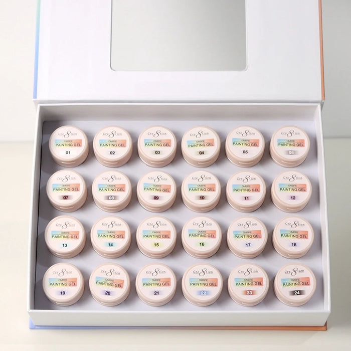 Cre8tion Ombre - PAINTING Gel KIT (24 Colors), (HEMA & TPO Free)