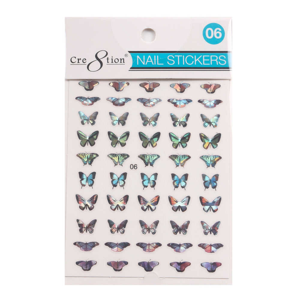 Cre8tion 3D Nail Art Sticker Butterfly, 06 OK0726LK
