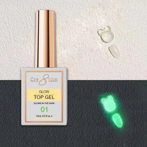 Cre8tion Gel 0.5oz - Glow In The Dark Top Coat, #1 Old (Pk: 180 pcs/case)
