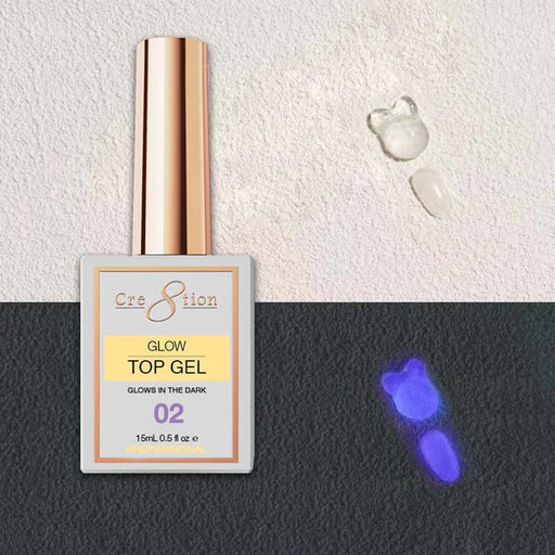 Cre8tion Gel 0.5oz - Glow In The Dark Top Coat, #2 New (Pk: 180 pcs/case)