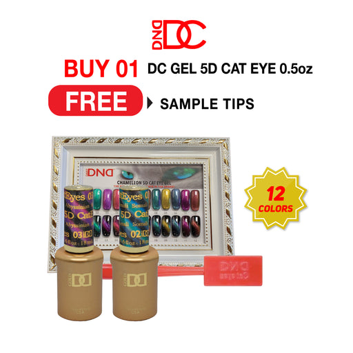 DC Gel 5D Cat Eye 0.5oz. Buy 01 Full line 12 Colors Free Sample Tips