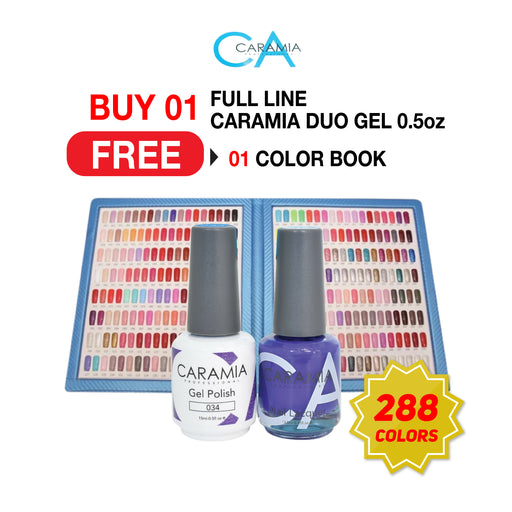 Caramia Trio Set, Full Line of 288 colors (From 001 To 288), Buy 01 Full Line Get 01 Caramia Book Color Chart FREE