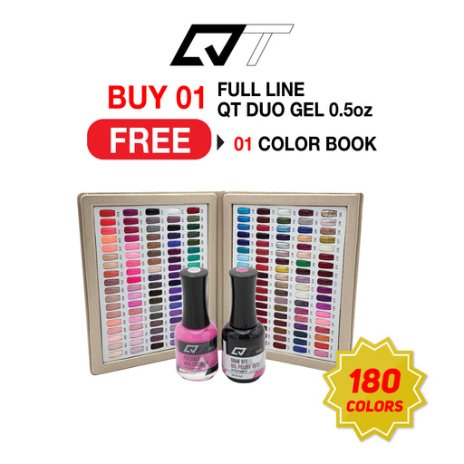 QT Gel Polish + Nail Lacquer, Full Line Of 180 Colors (From 001 To 180), 0.5oz OK1001VD. Buy 01 Full Line Free 01 Color chart book