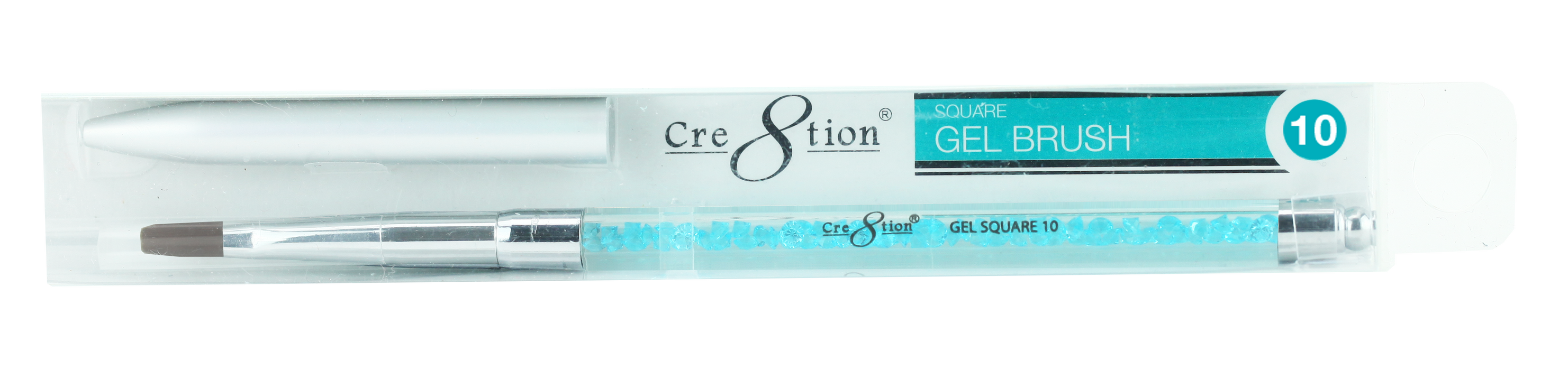 Cre8tion Synthetic Dark Brown Hair Gel Brush - Square, #10 (Pk: 5 pcs/pack)