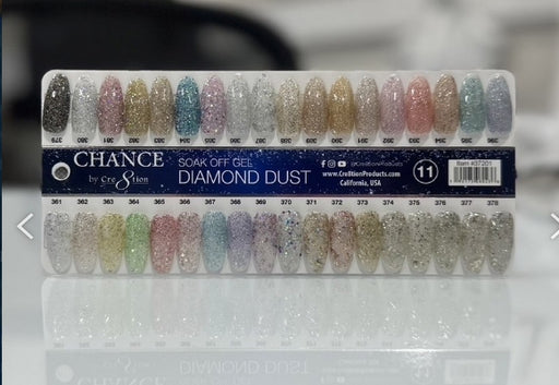Cre8tion Chance Gel Color Chart Board, Diamond Dust, 36 tips #11 (361 to 396), 37188
