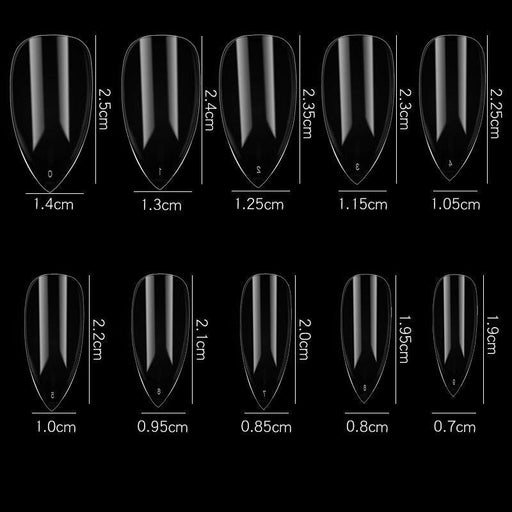 Cre8tion Special Shape - Clear Short Almond 07 (Pk: 500 pcs/box, 100 boxes/case)