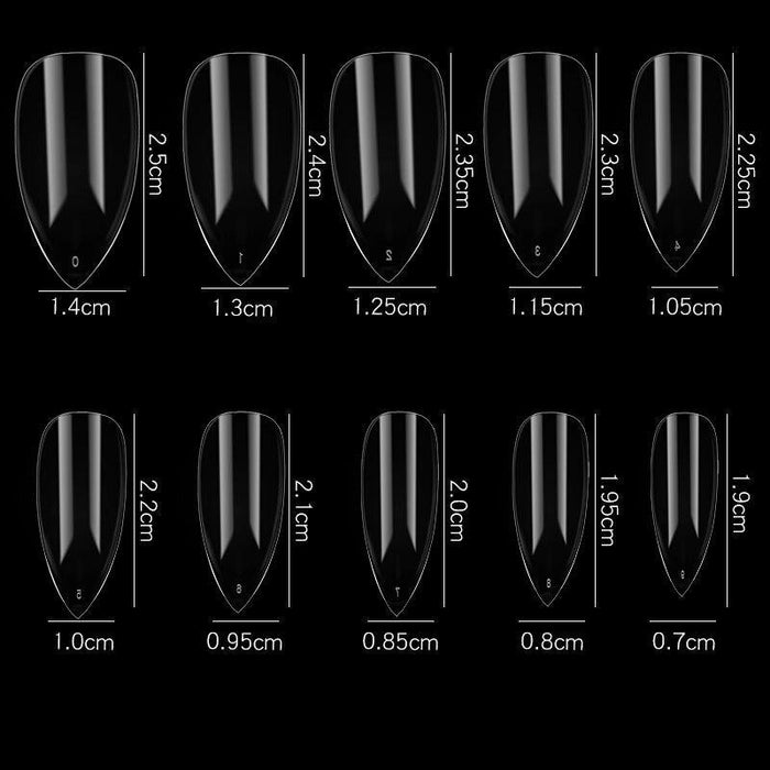 Cre8tion Special Shape - Clear Short Almond 07 (Pk: 500 pcs/box, 100 boxes/case)