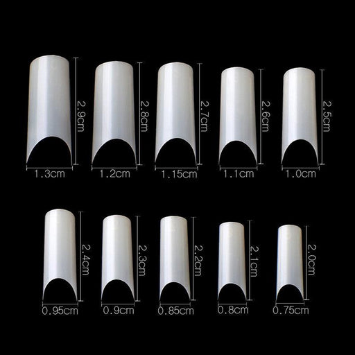 Cre8tion Special Shape Natural Tips, 10-STRAIGHT, E26N (Pk: 500 pcs/box)