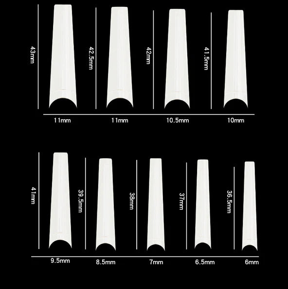 Cre8tion Special Shape, #21 Clear, Long Coffin (Pk: 550 pcs/box, 100 boxes/case)