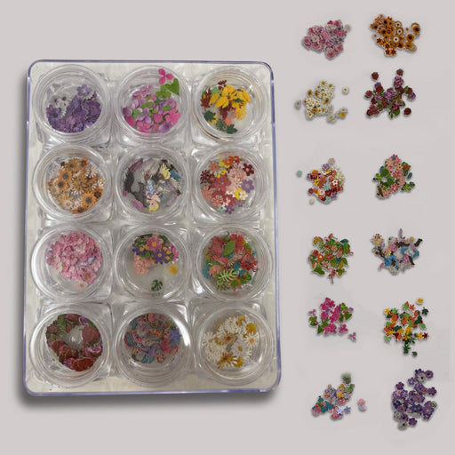 Airtouch Nail Art Paper, Flower Collection Set #03, 12 jars/box