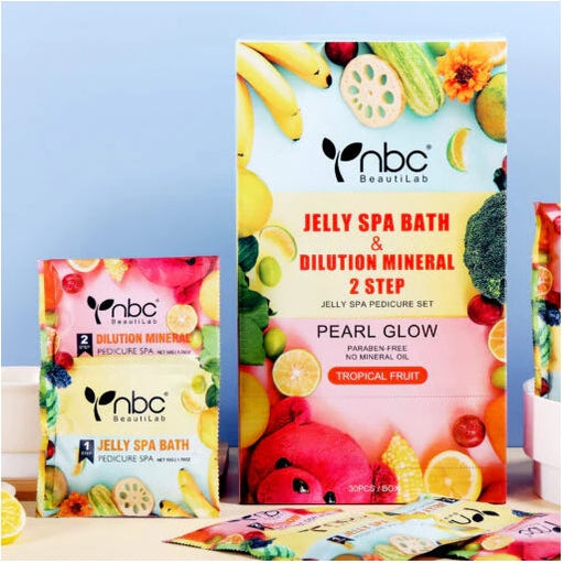 NBC Pedicure JELLY Spa 2 Step, CASE, TROPICAL FRUIT (Pk: 30 sets/box)