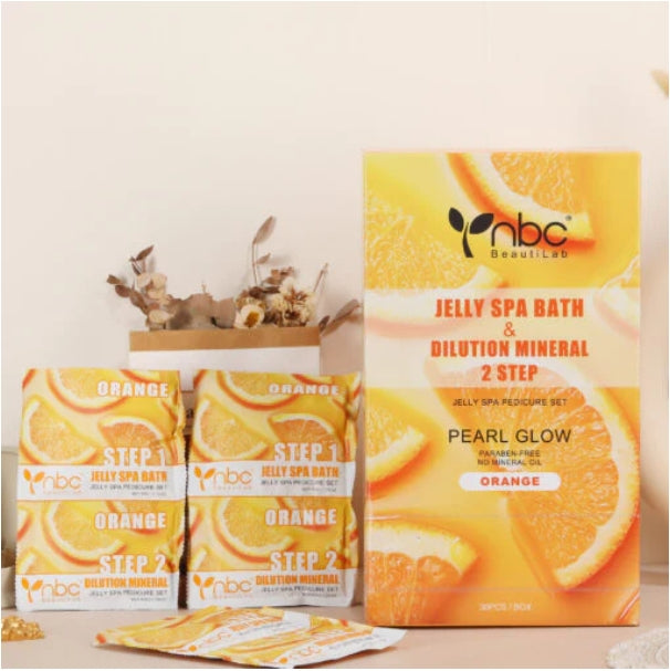 NBC Pedicure JELLY Spa 2 Step, CASE, ORANGE (Pk: 30 sets/box)