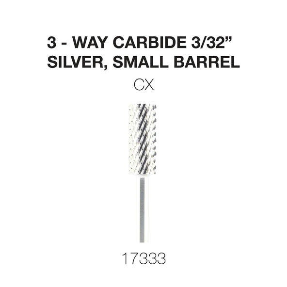 Cre8tion 3-Way Carbide Silver, Small Barrel CX 3/32